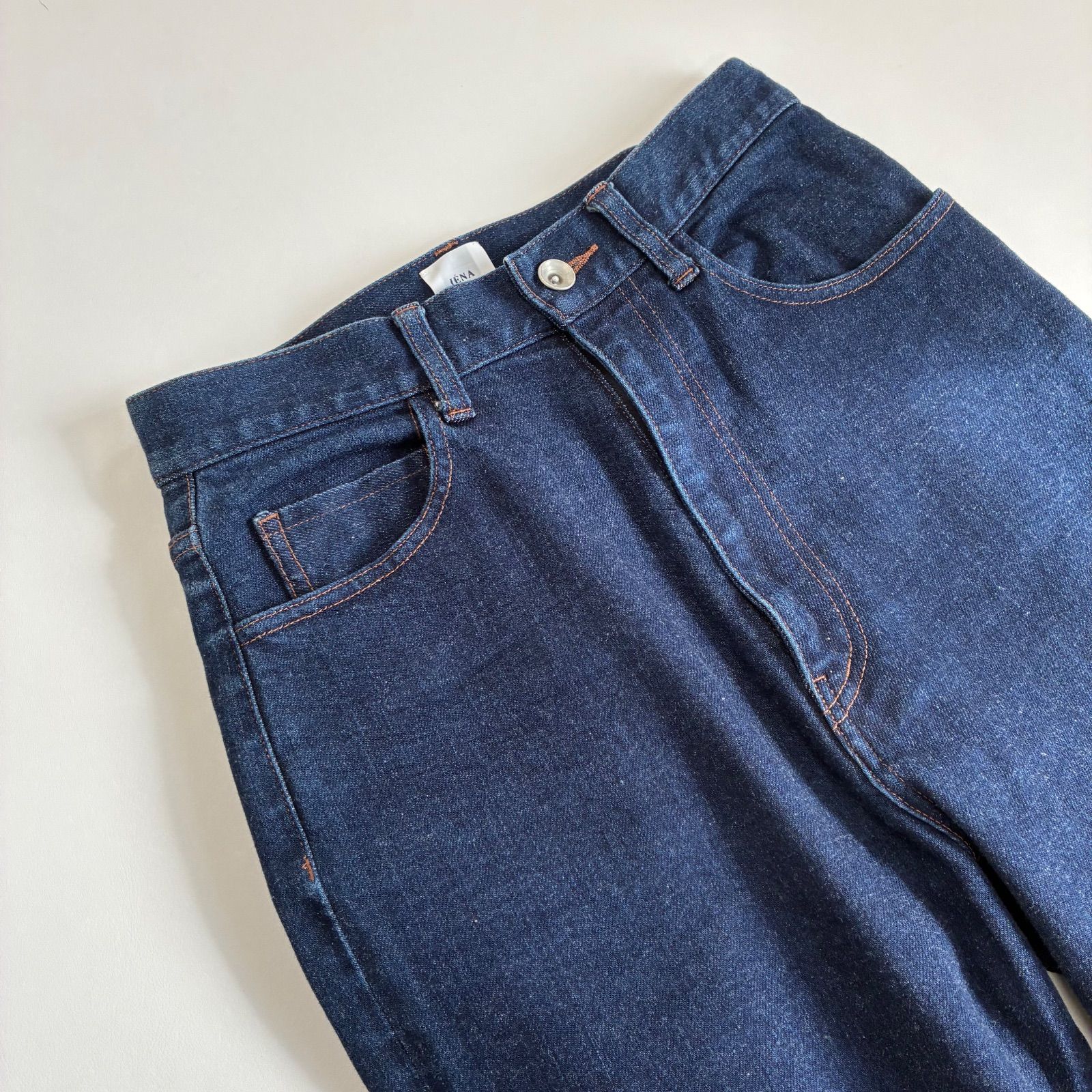 IENA LA BOUCLE イエナ☆デニムペグトップパンツ 36 インディゴ ハイ 