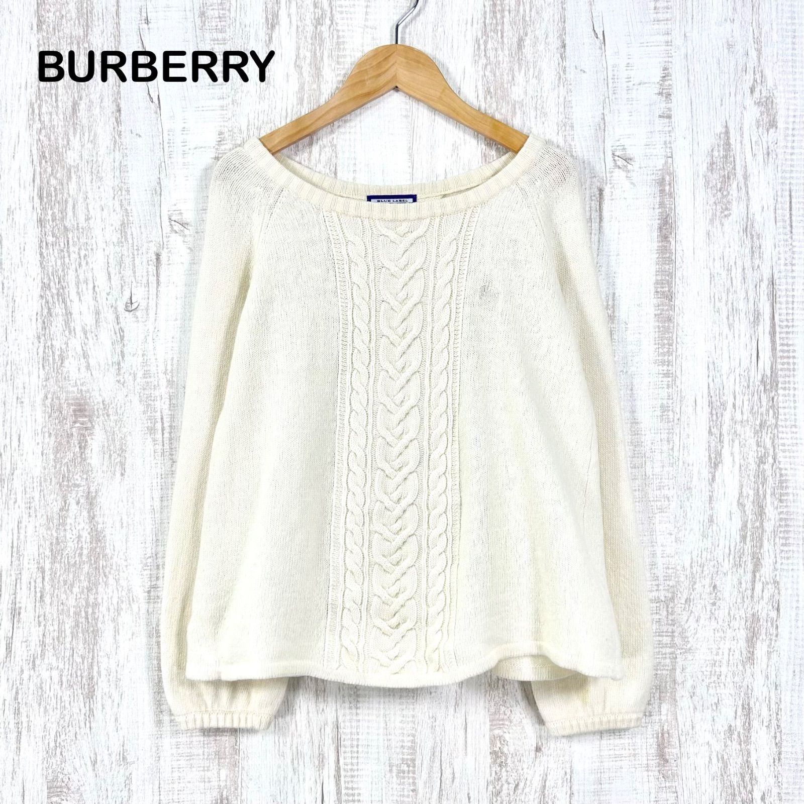 BURBERRY BLUE LABEL バーバリーブルーレーベル ホースロゴ刺繡 ウール 