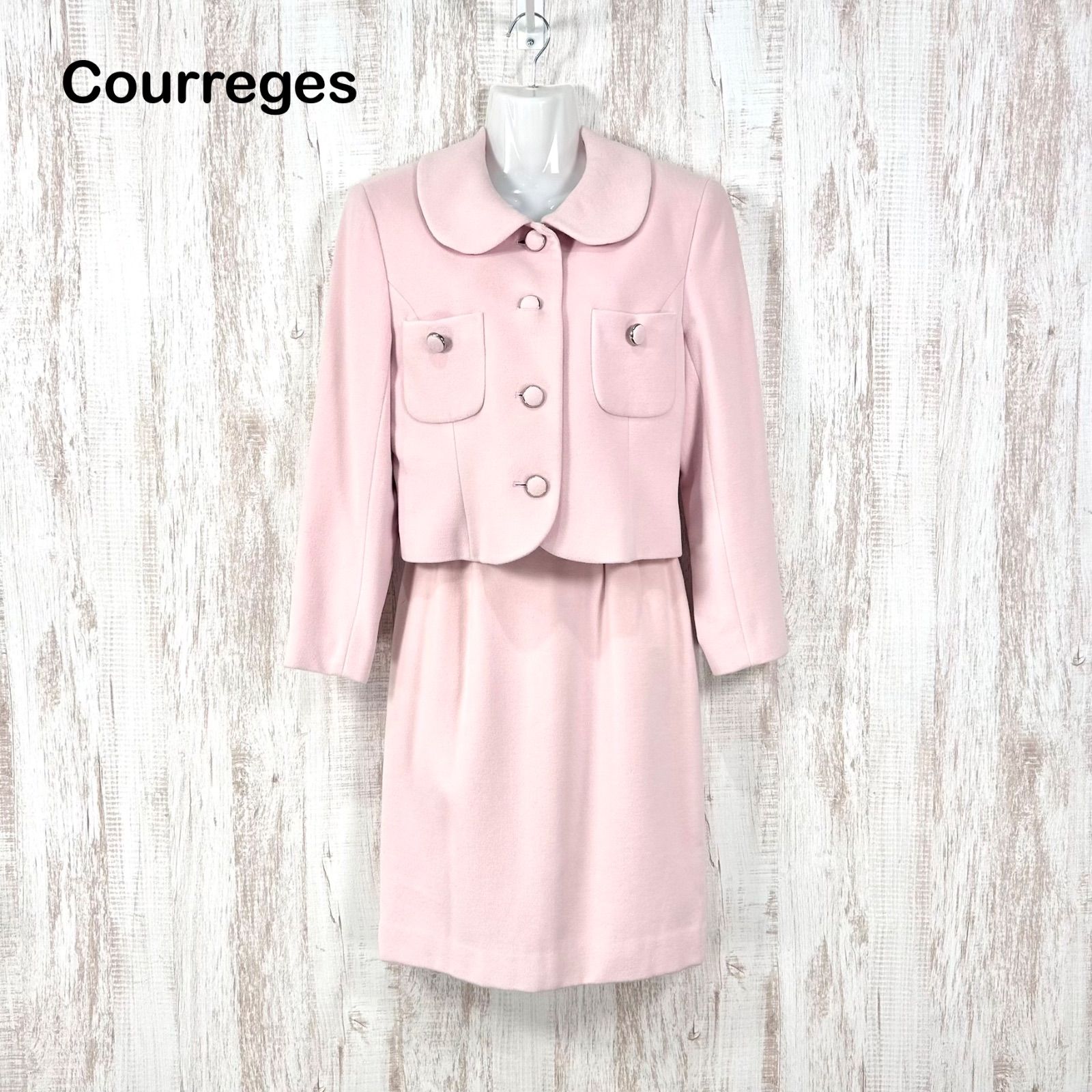 Courreges クレージュ ウール テーラードジャケット スカート