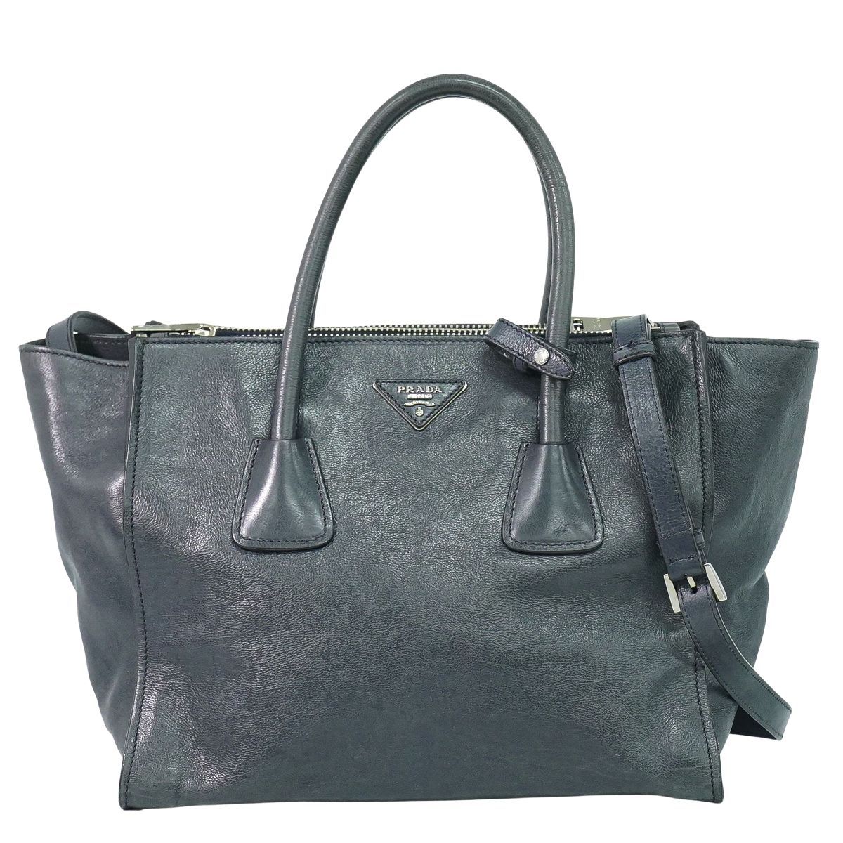 本物 プラダ PRADA レザー 2WAY ショルダーバッグ ハンドバッグ 