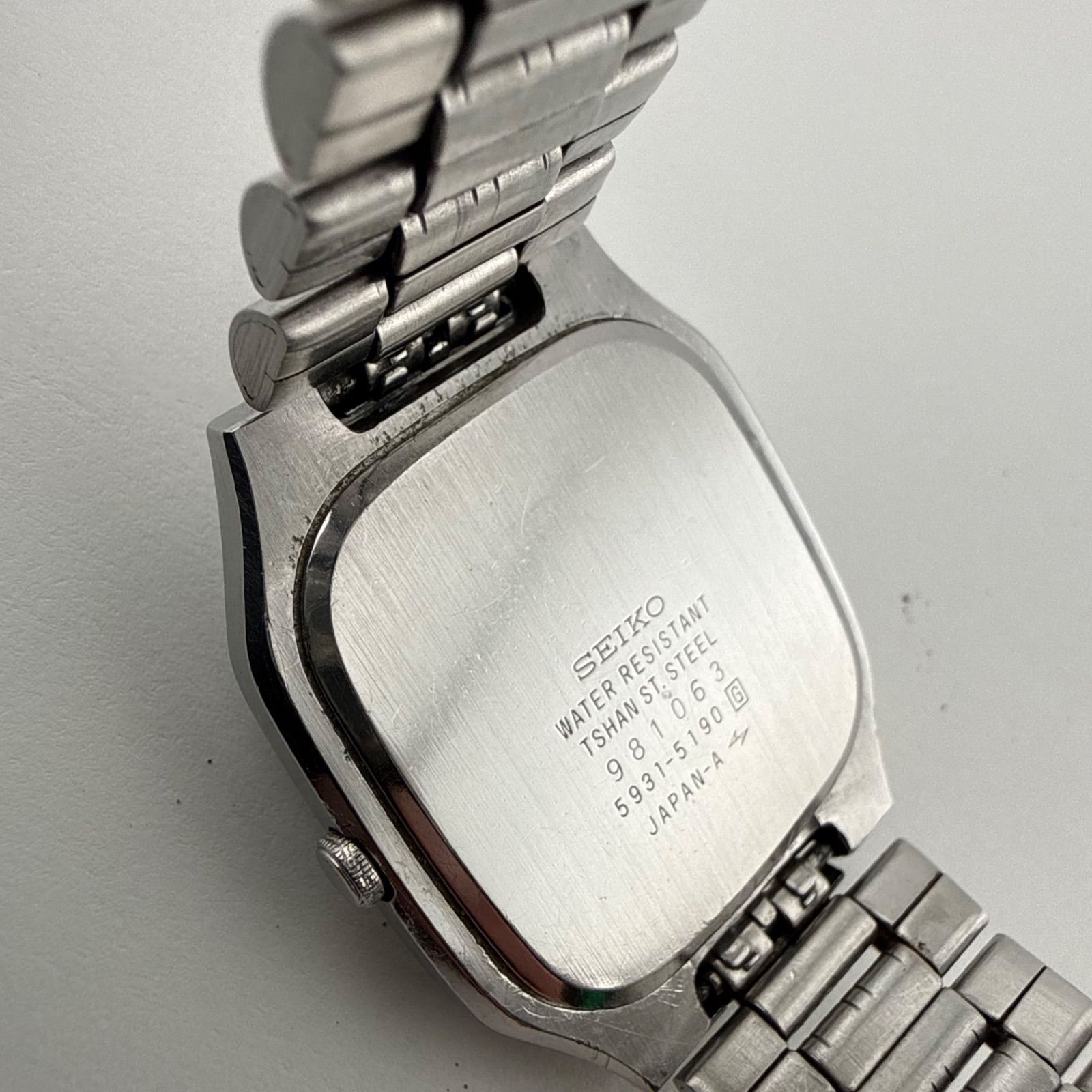 ​【極美品・希少】セイコー クォーツ 5931-5190 電池/パッキン交換済 SEIKO 5931-5190 セイコー スクエア クォーツ メンズ ボーイズ 腕時計