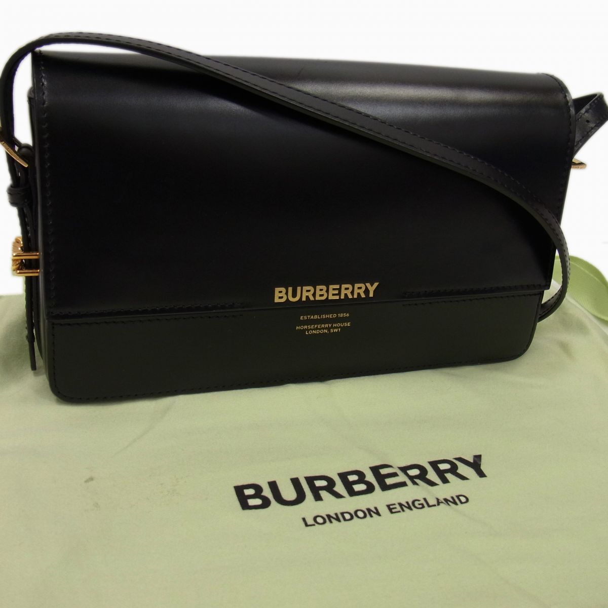 美品 定価20万以上◇BURBERRY Grace レザーショルダーバッグ ブラック 