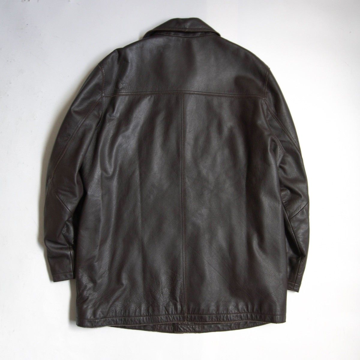 美品】EDDIE BAUER【レザー カーコート】XL ダークブラウン エディー