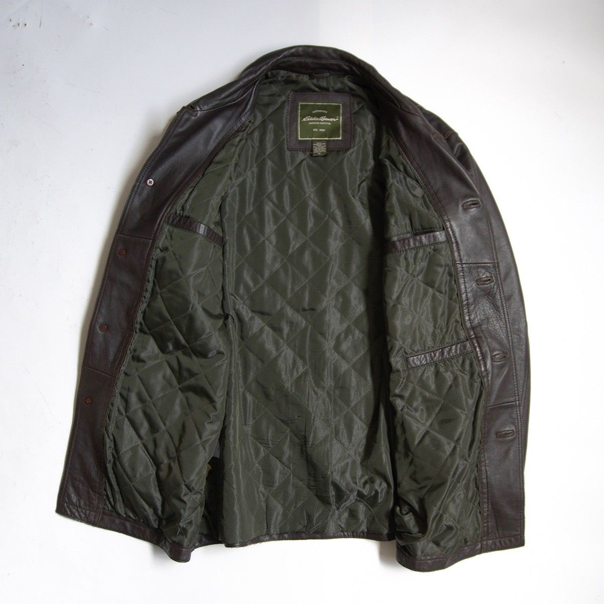 美品】EDDIE BAUER【レザー カーコート】XL ダークブラウン エディー