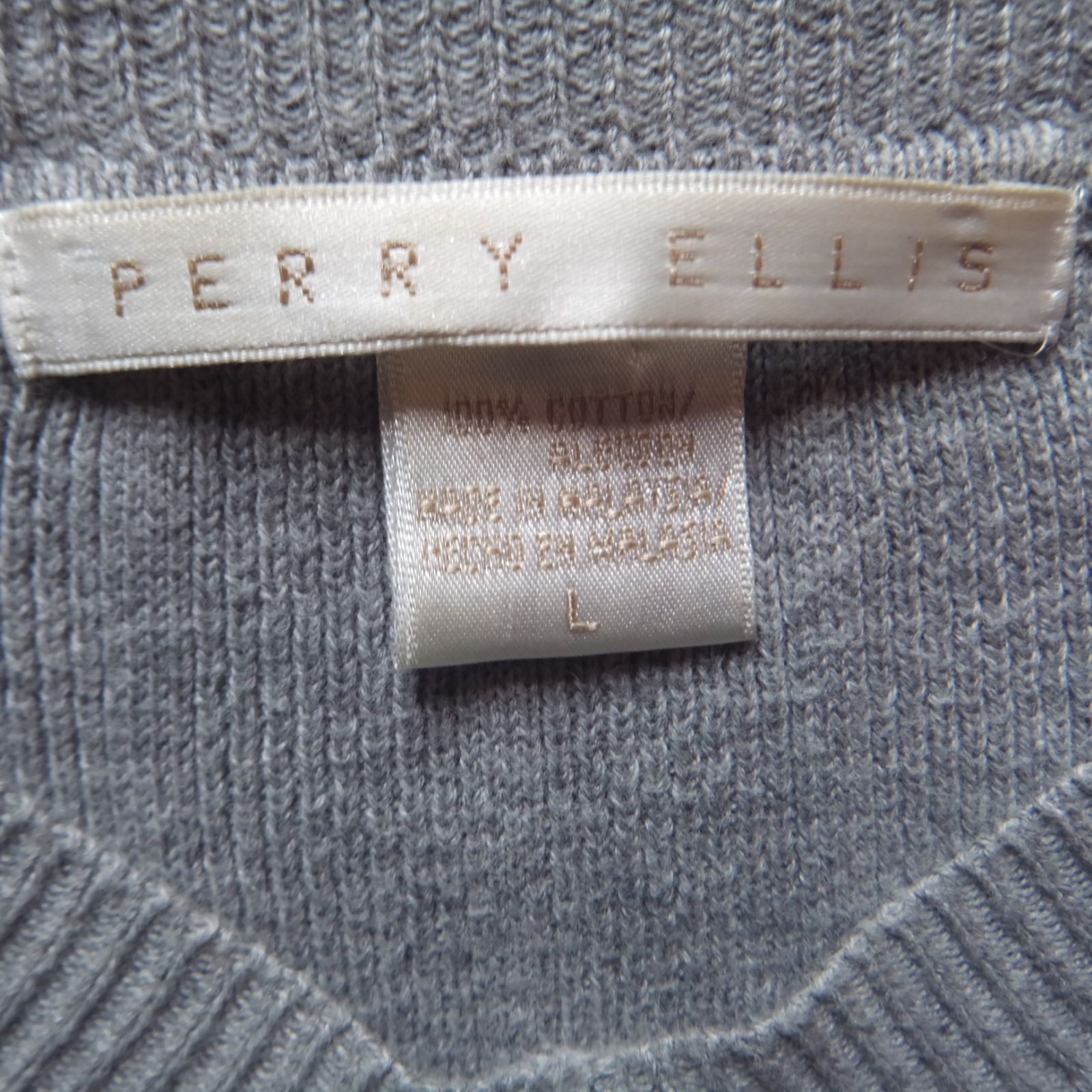 90s perry ellis v-neck cotton knit ペリーエリス Vネックコットン 