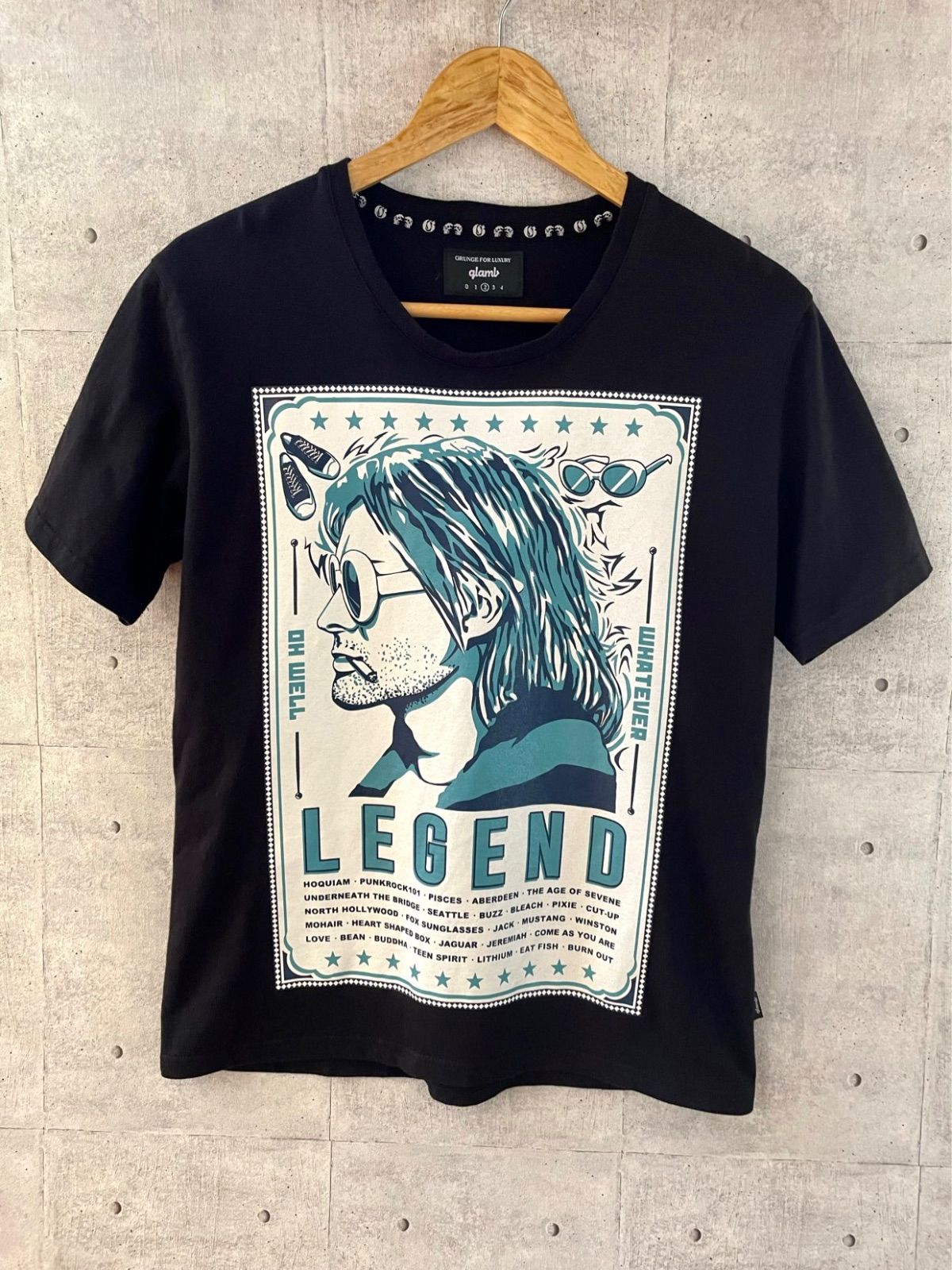 glamb NIRVANA カートコバーンTee ブラック メンズ レディース サイズ 