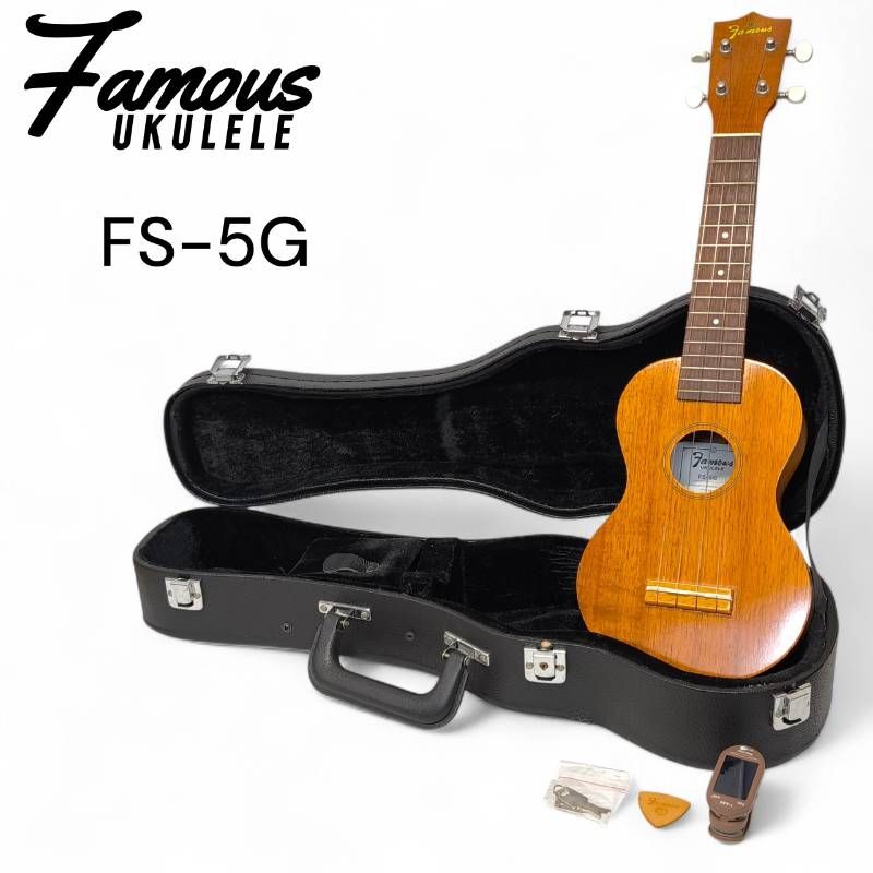 Famous フェイマス ソプラノサイズ ウクレレ FS-5G チューナー ハード 