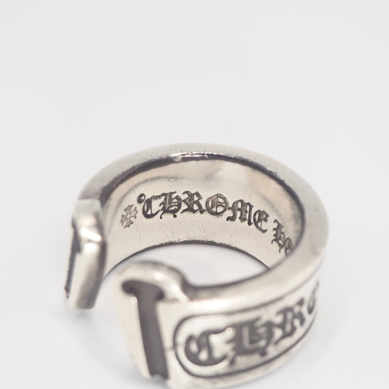 CHROME HEARTS 約20号 ラージスクロールラベル リング シルバー925 