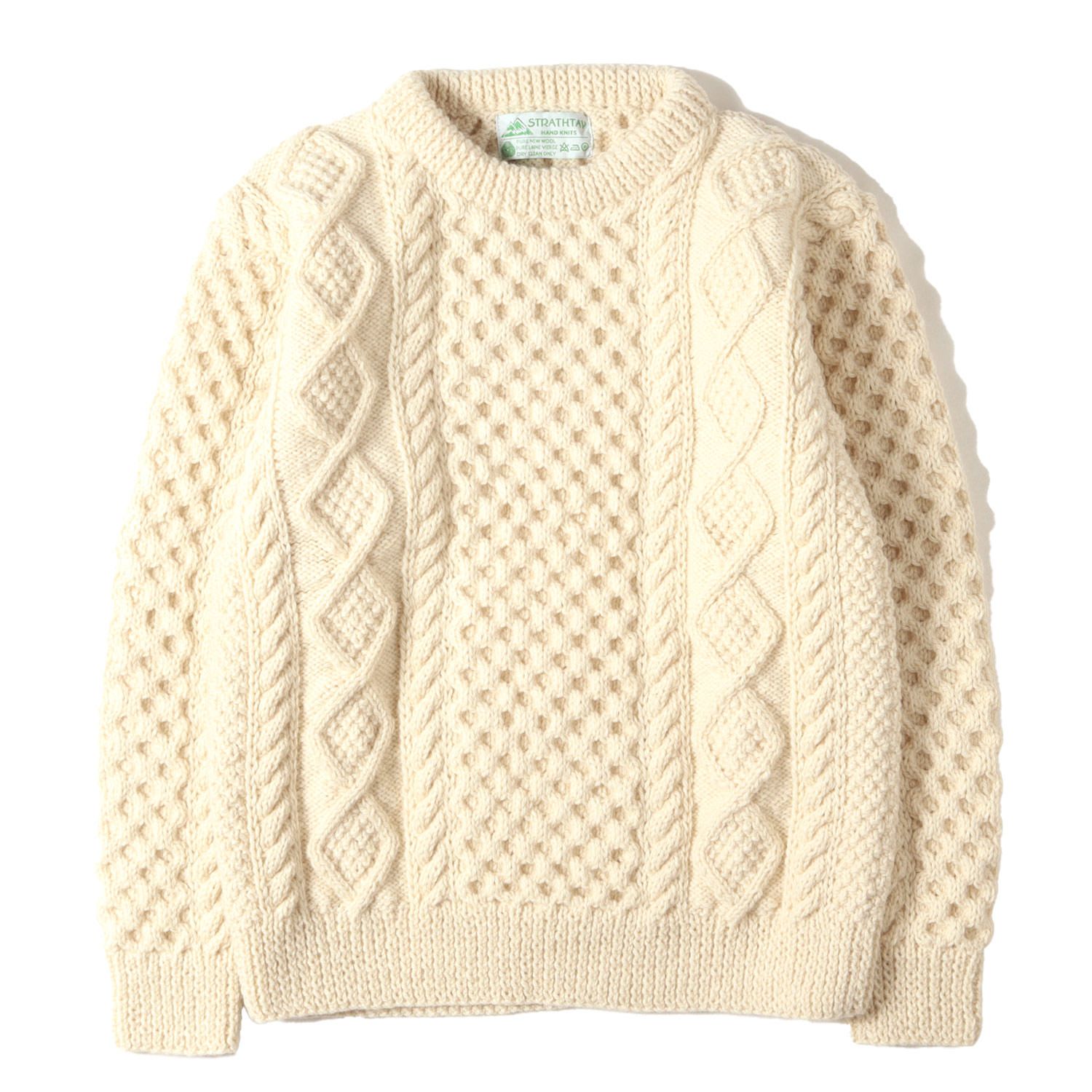 新品 INVERALLAN インバーアラン ニット ナチュラル サイズ 40 STRATHTAY by INVERALLAN MOAT別注 2G ローゲージ ウールニット セーター McQueen Sweater トップス メンズ