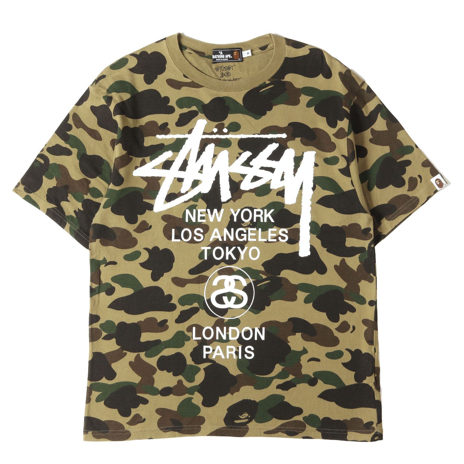 美品】A BATHING APE ア ベイシング エイプ Tシャツ グリーンカモ 