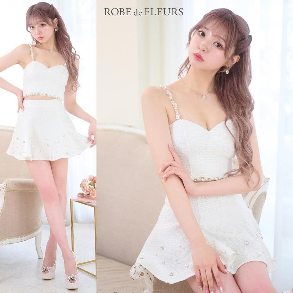 ROBE de FLEURS / ローブドフルール】スプリングツイード×ビジュー 