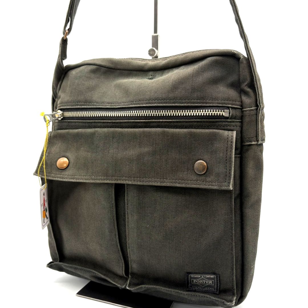 ポーター PORTER 吉田カバン ショルダーバッグ グレー コットン 