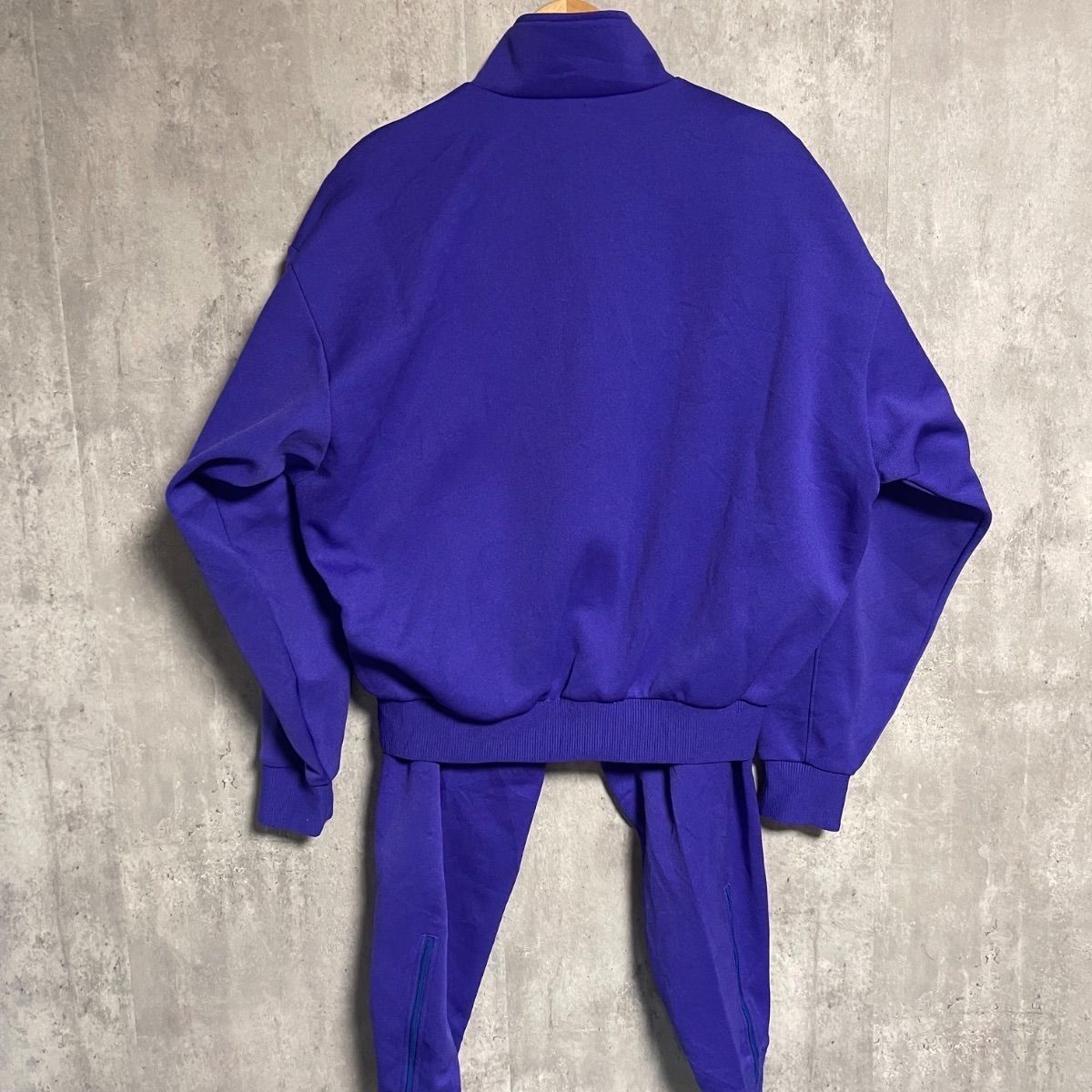 激レア 80s デサント製 アディダス セットアップ 刺繍ロゴ 紫 ATS-303P