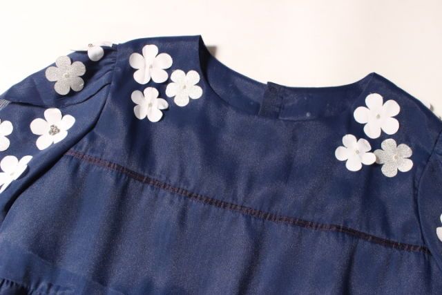 チェスティ Chesty 18SS カットソー 半袖 フラワーモチーフ 1 青 チェスティ Chesty 18SS カットソー 半袖 フラワーモチーフ 1 青