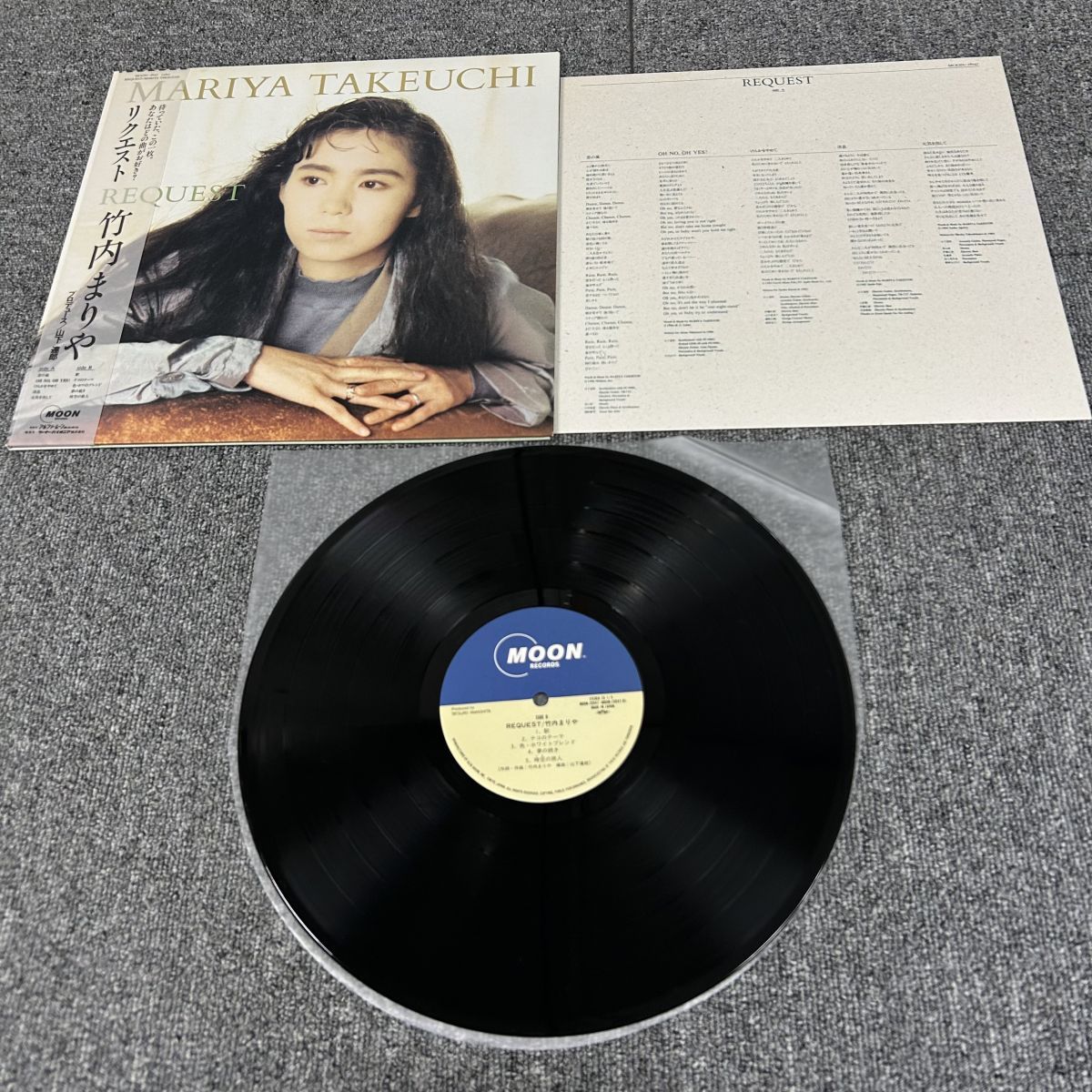 LP 帯付 竹内 帯 竹内まりや・リクエスト・帯付・山下達郎・MOON-28047