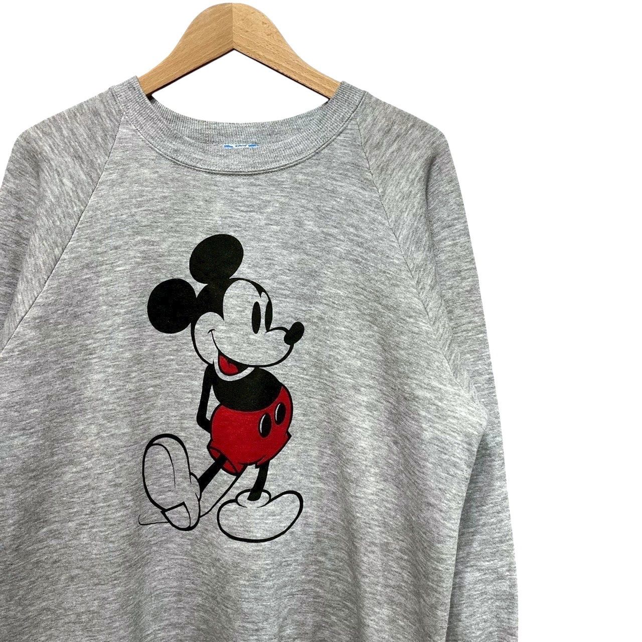 80s ビンテージ MICKEY MOUSE ラバープリント スウェット L グレー USA 