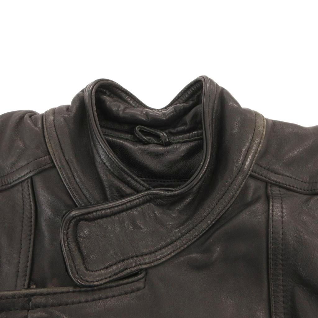 PLICANA ライダースジャケット 革ジャン ブルゾン カウレザー ジップ 