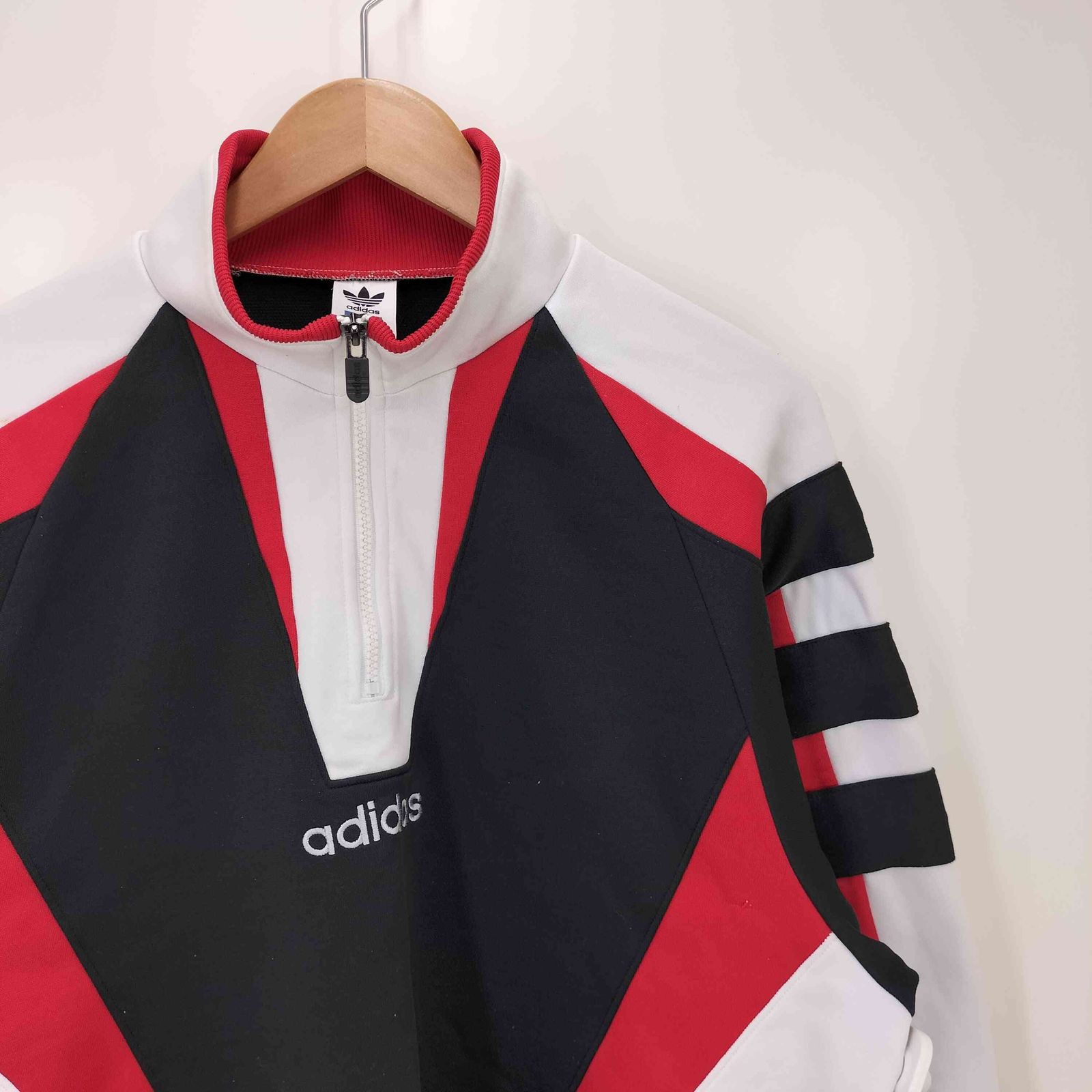 アディダス adidas 90s デサント製 ハーフジップ スウェット メンズ 