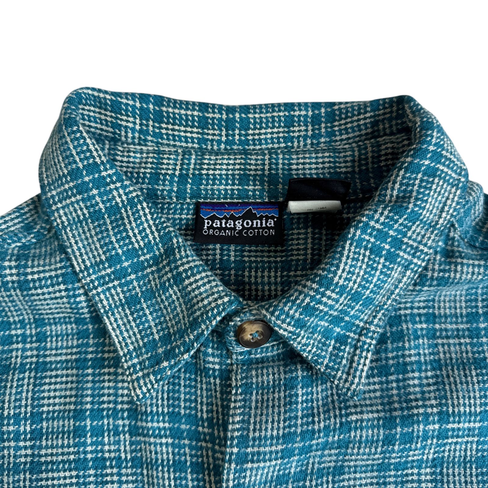 90s patagonia ヘビーネルシャツ ターコイズ ブルー チェック Fits M-L