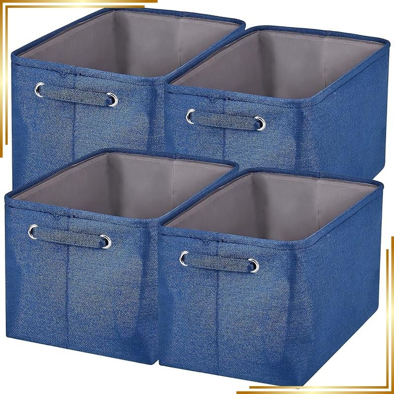【新品】 VECELO 収納ボックス 4個セット 幅33×奥行33×高さ33cm 収納ケース 衣類 大容量 取っ手付き 布団 小物 収納 折りたたみ 大型 防塵 防湿 無臭 収納用品 家庭用 オフィス用 丈夫 頑丈 通気性 ランドリーバスケット 洗濯室 コ 1