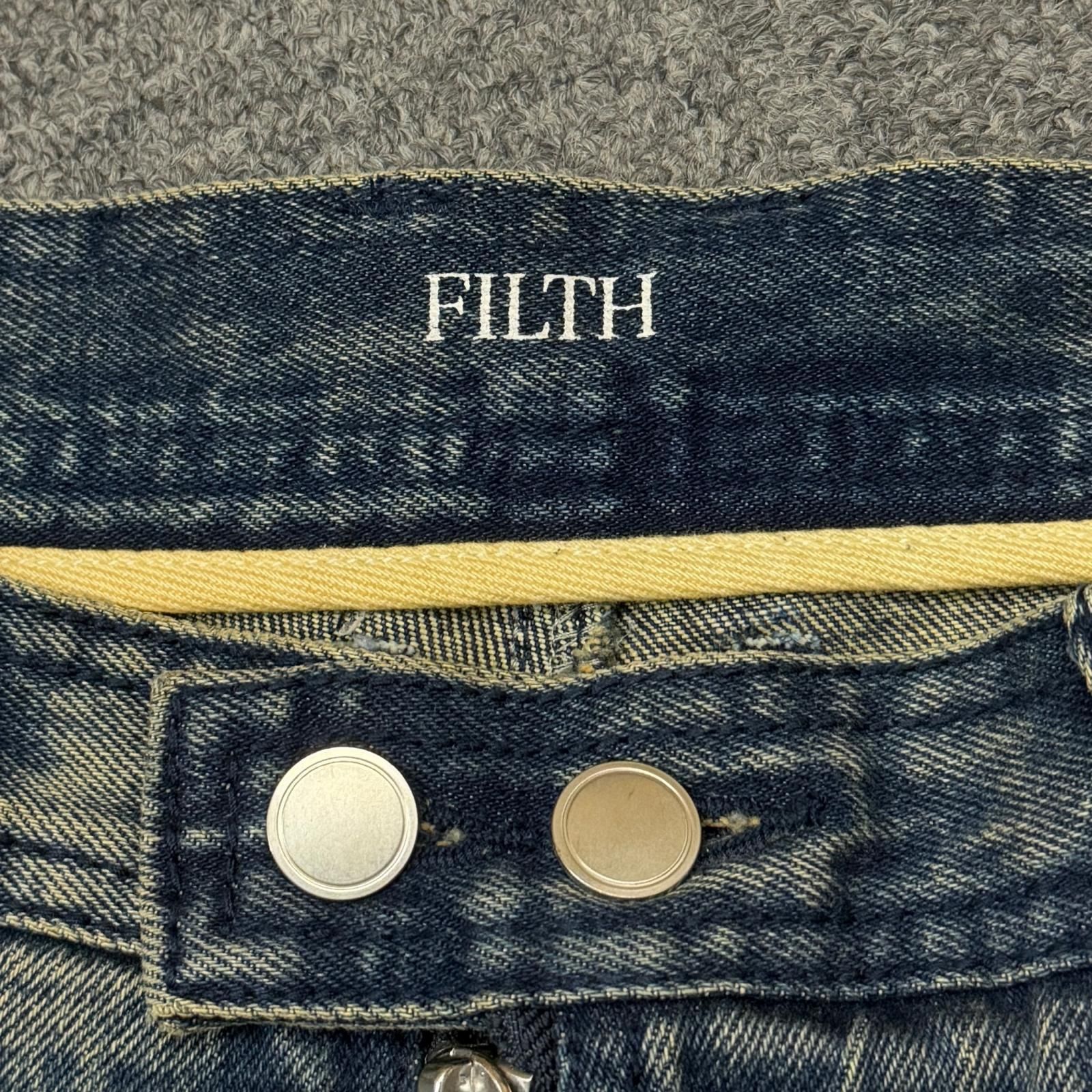 FILTH フィルス 24AW FRONT ZIP BAGGY DENIM フロント ジップ バギー 