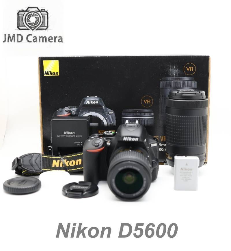 Nikon D5600 デジタル一眼レフカメラ+レンズ2本 ショット数2191回 □完動品 Nikon D5600 ダブルズームキット デジタル一眼レフ ショット