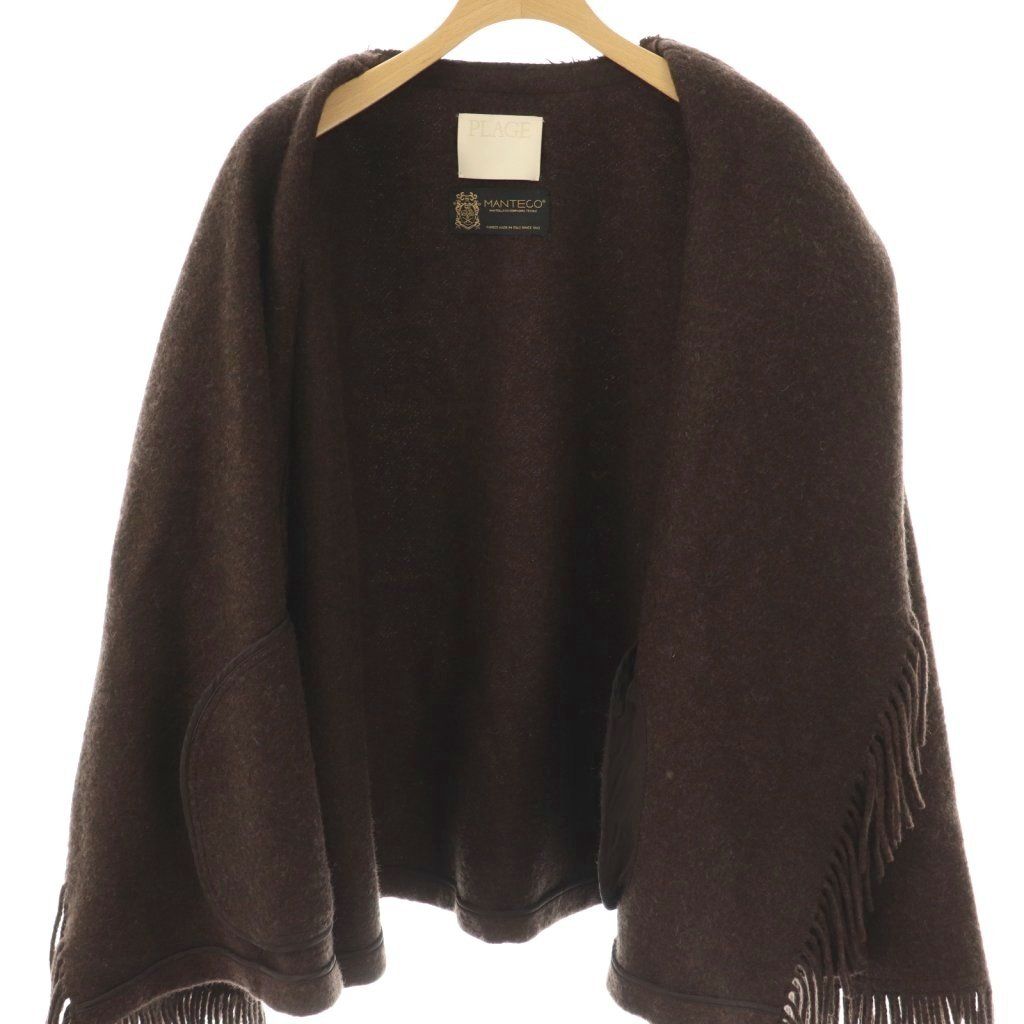 プラージュ Plage 23AW MANTECO フリンジ ポンチョ アウター 38