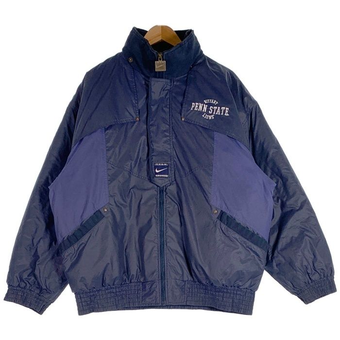 00's NIKE ナイキ TEAM SPORT ペン・ステート・ニタニー・ライオンズ 刺繡 ジップアップ ダウンジャケット ネイビー Size XL 00's NIKE ナイキ TEAM SPORT ペン・ステート・ニタニー・ライオンズ