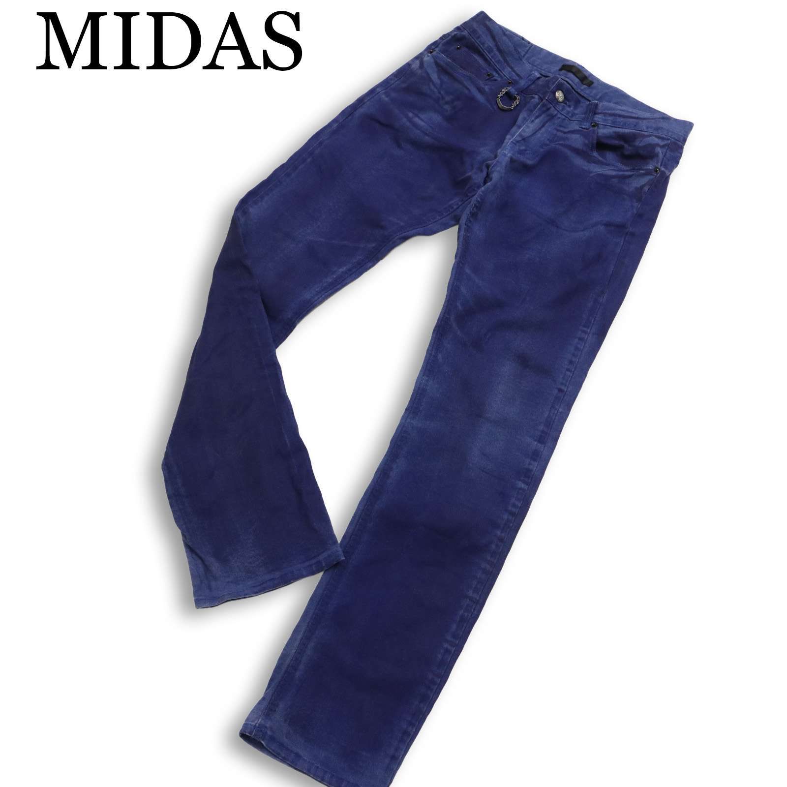 MIDAS ミダス 通年☆ ストレッチ USED加工 5ポケット スリム デニム 