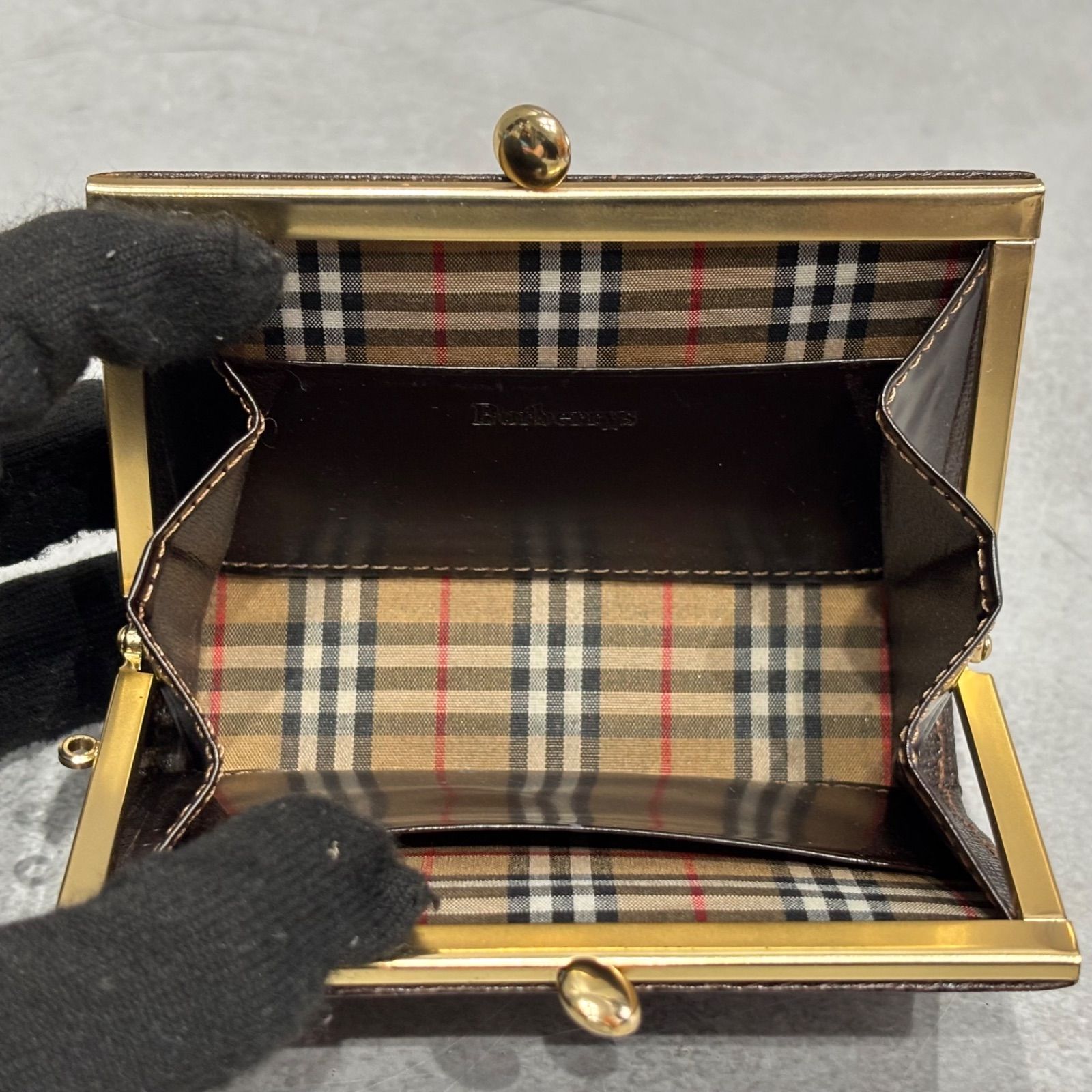 BURBERRY バーバリー 長財布 ☆ノバチェック がま口小銭入れ 札入れ