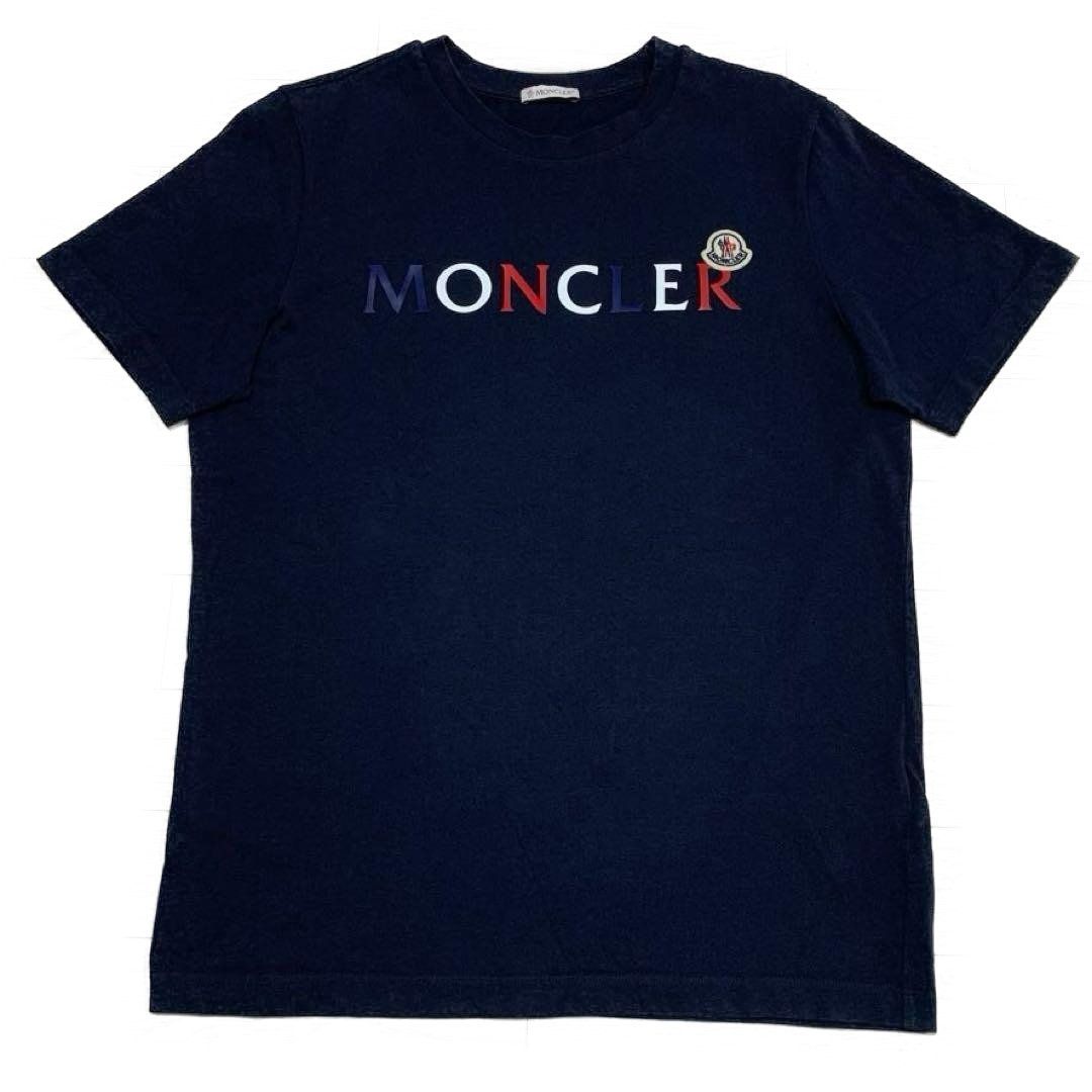 モンクレール カラフルロゴ ワッペン ネイビー XS Tシャツ 5S355