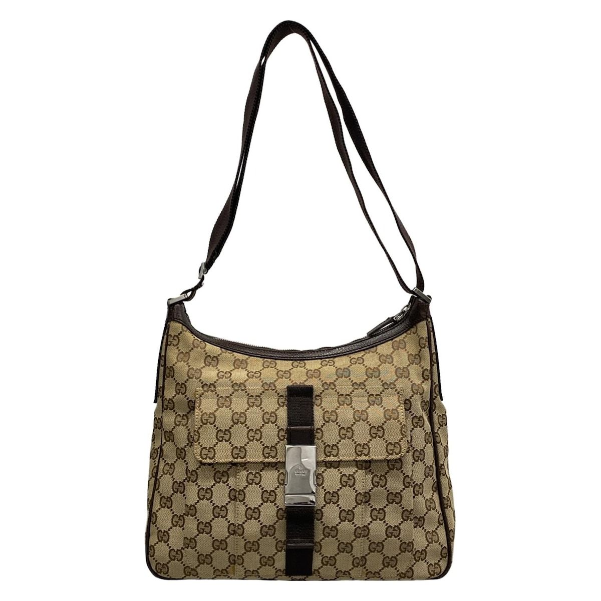 GUCCI(グッチ) ショルダーバッグ GG柄 131211 ダークブラウン×ベージュ 