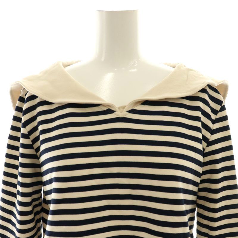 ★フォクシー　ボーダー　トップス　40★ フォクシー FOXEY Top Venezia セーラーカラー ジャージートップス