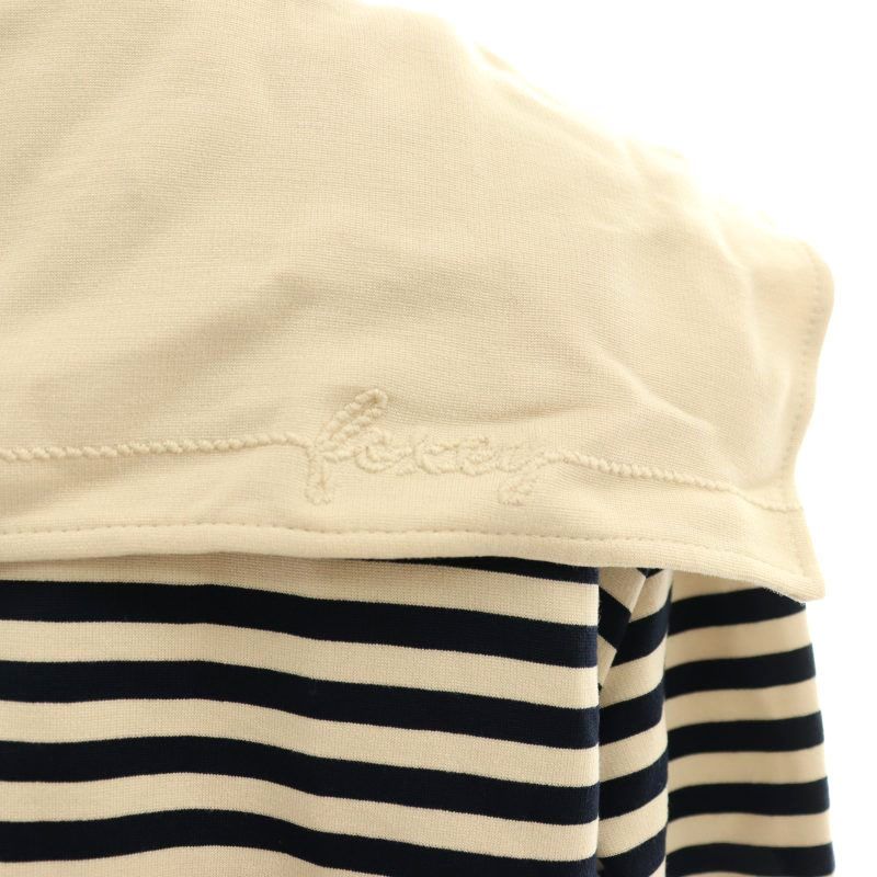 ★フォクシー　ボーダー　トップス　40★ フォクシー FOXEY Top Venezia セーラーカラー ジャージートップス