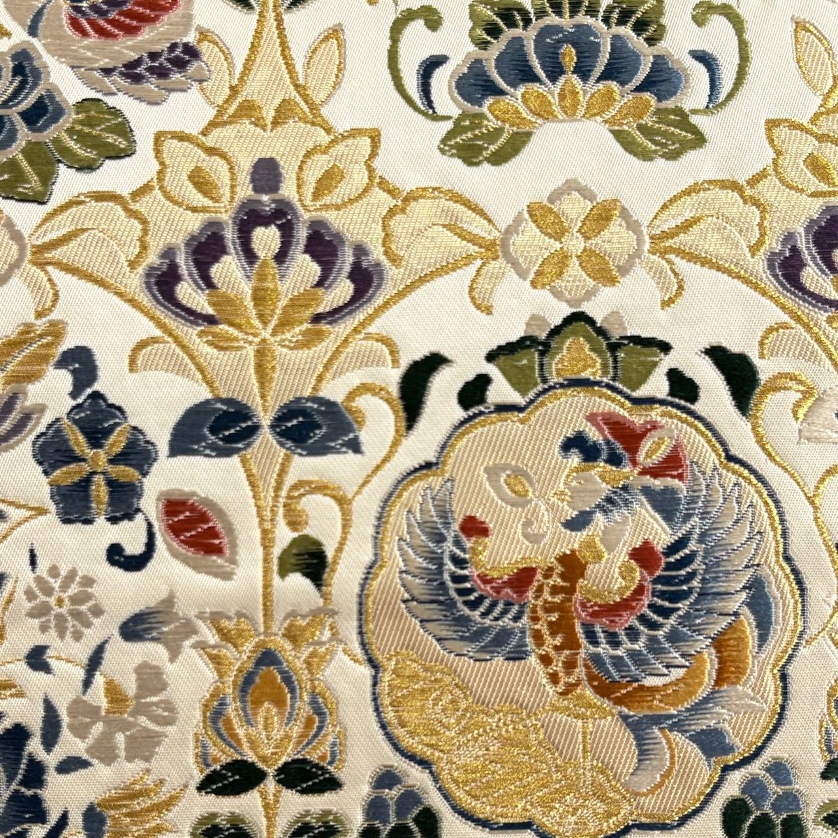 袋帯 秀品 草花 鳳凰 金糸 唐織 クリーム 六通 正絹 【中古】 - メルカリ