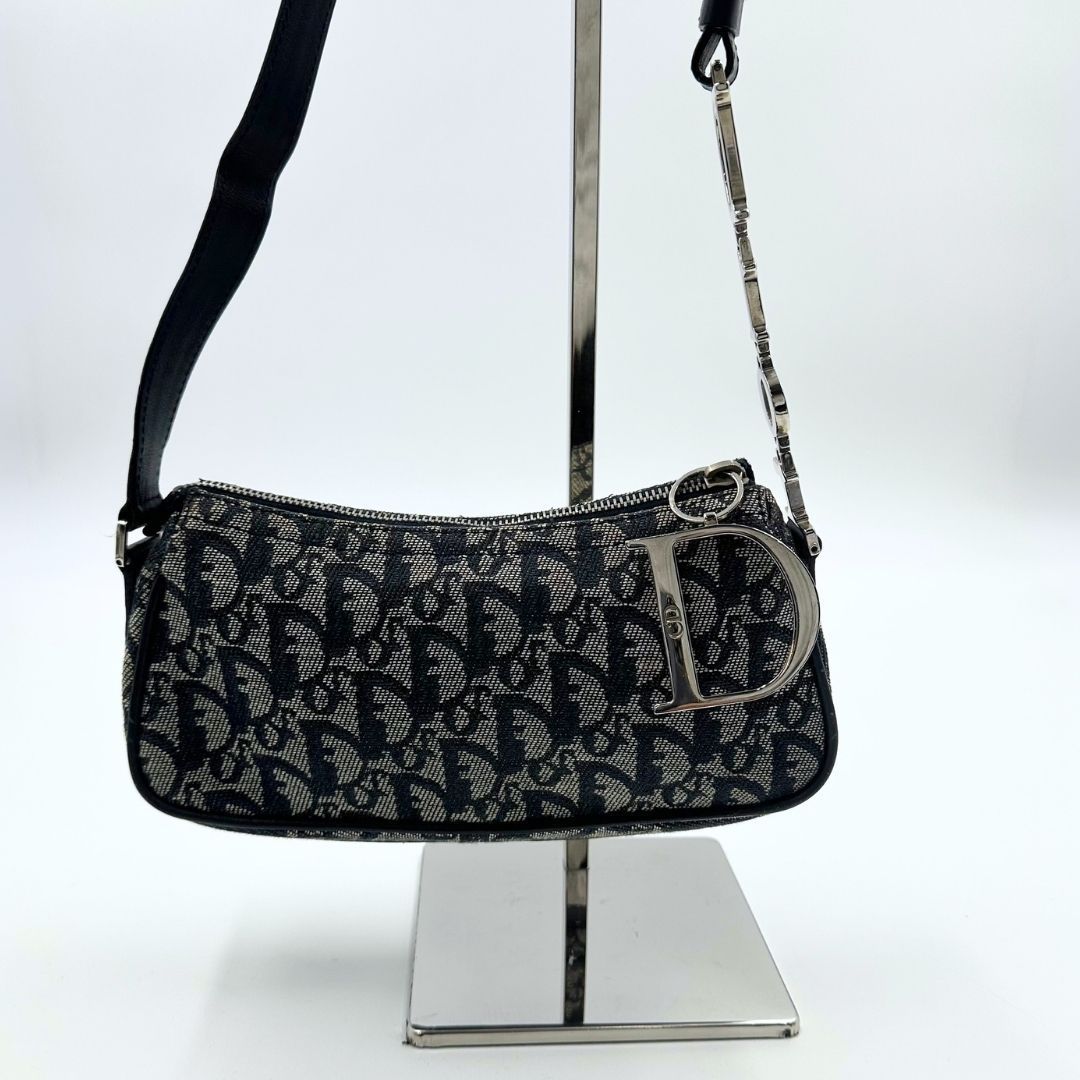 美品】Dior トロッター アクセサリーポーチ ワンショルダー 美品】Dior トロッター アクセサリーポーチ ワンショルダー