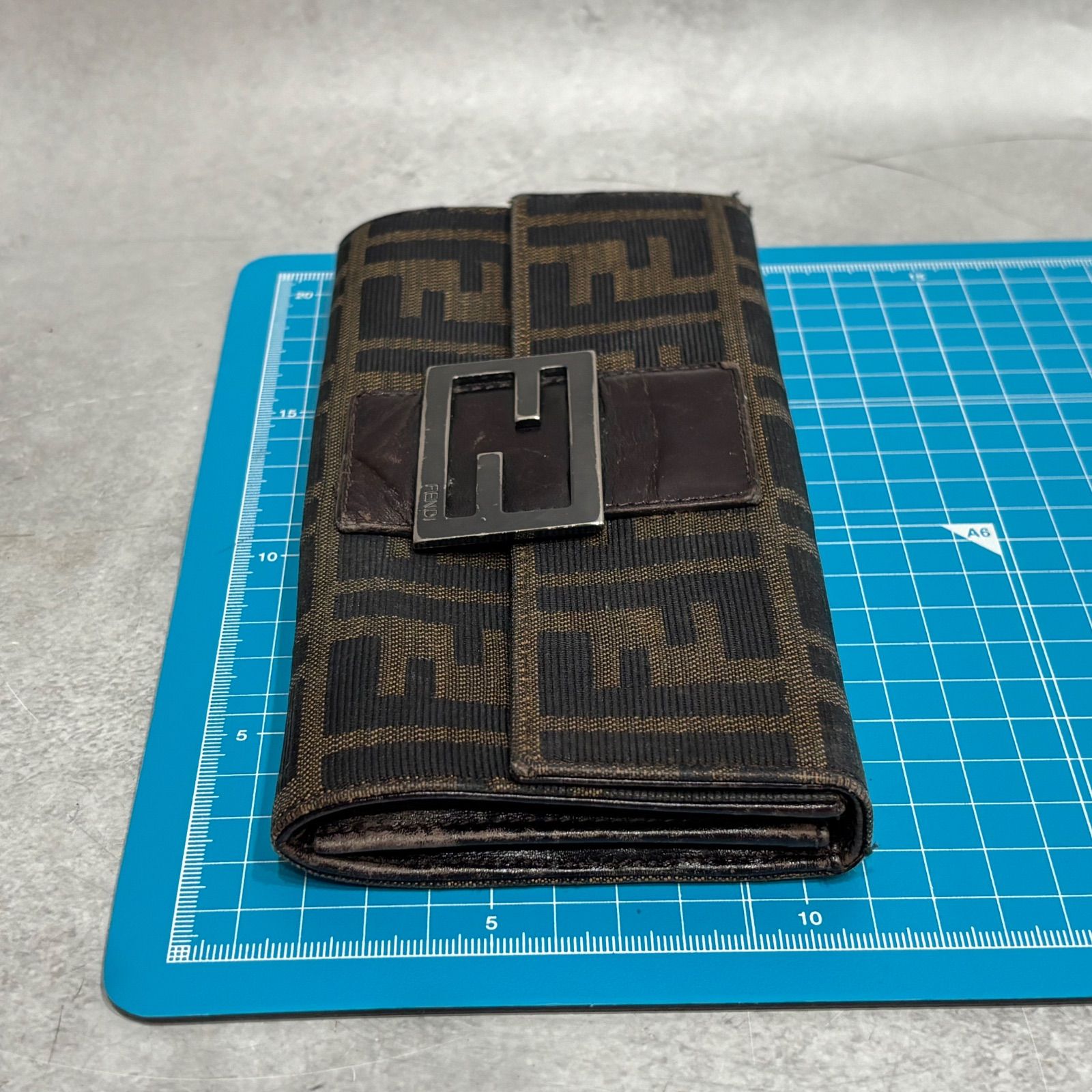 FENDI フェンディ ズッカ FFロゴ キャンバス レザー 長財布 二つ折り長