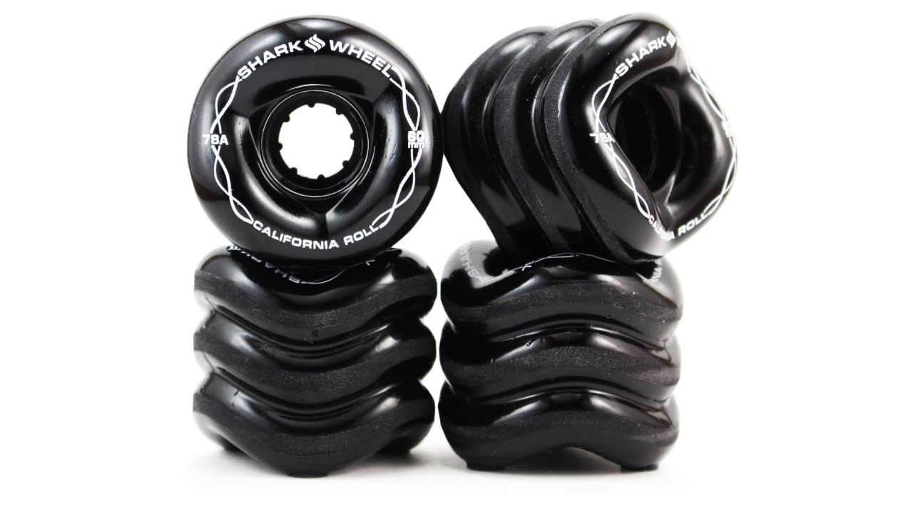 Shark Wheel カリフォルニアロールススケートボードホイール 60mm, 78A ブラック [ブラック]