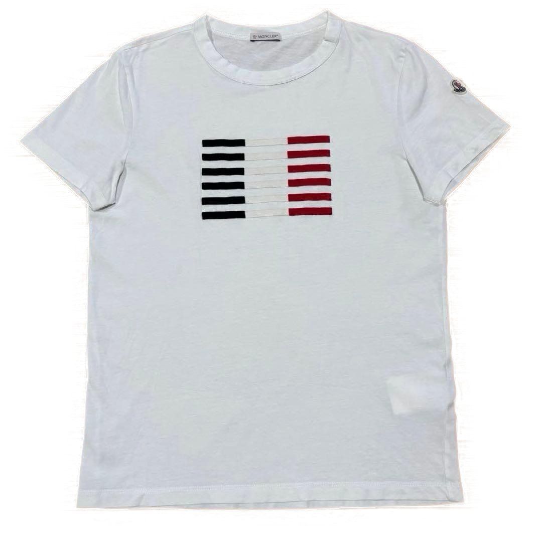 モンクレール ワッペン トリコライン ホワイト Tシャツ 国内正規品 