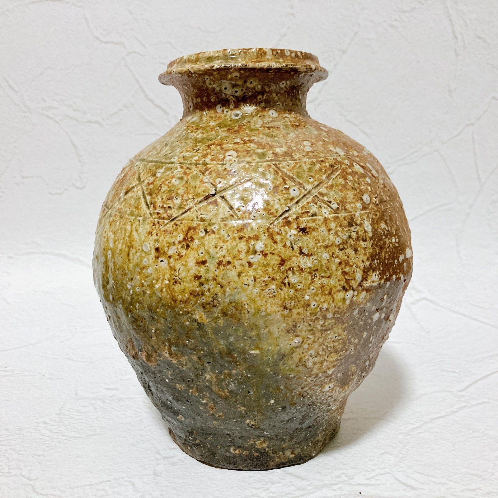 信楽焼 高橋楽斎 花壺 花瓶 共箱付 高さ23cm 横18cm 銘入り 陶器 一部