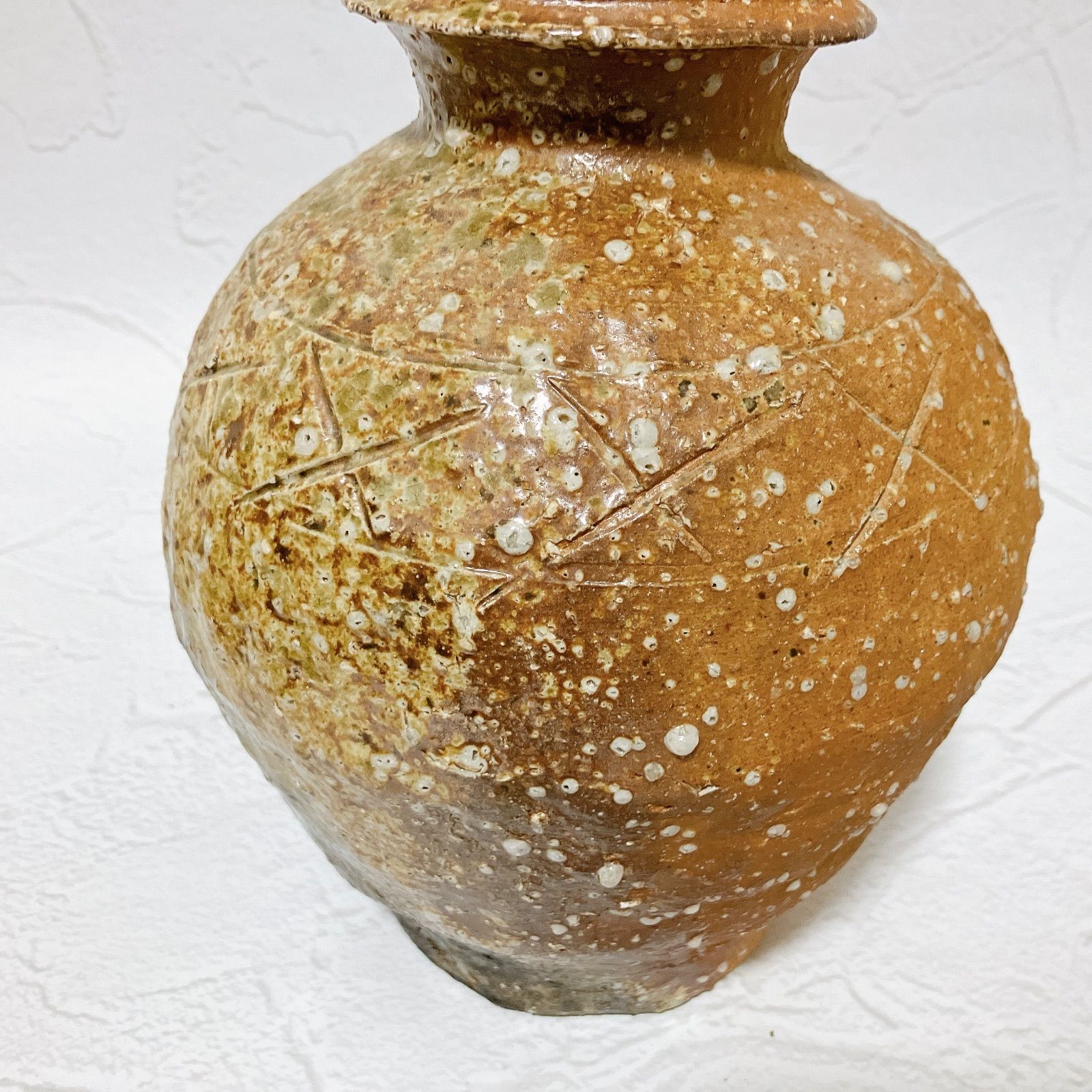 信楽焼 高橋楽斎 花壺 花瓶 共箱付 高さ23cm 横18cm 銘入り 陶器 一部