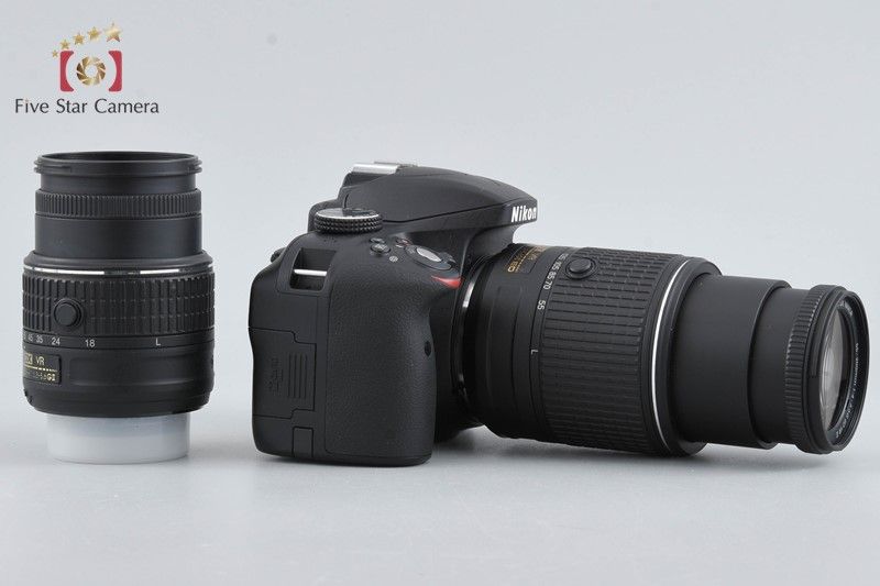 中古】Nikon ニコン D3300 ダブルズームキット ブラック シャッター 