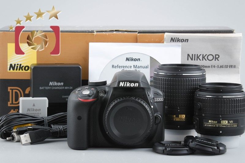 中古】Nikon ニコン D3300 ダブルズームキット ブラック シャッター 