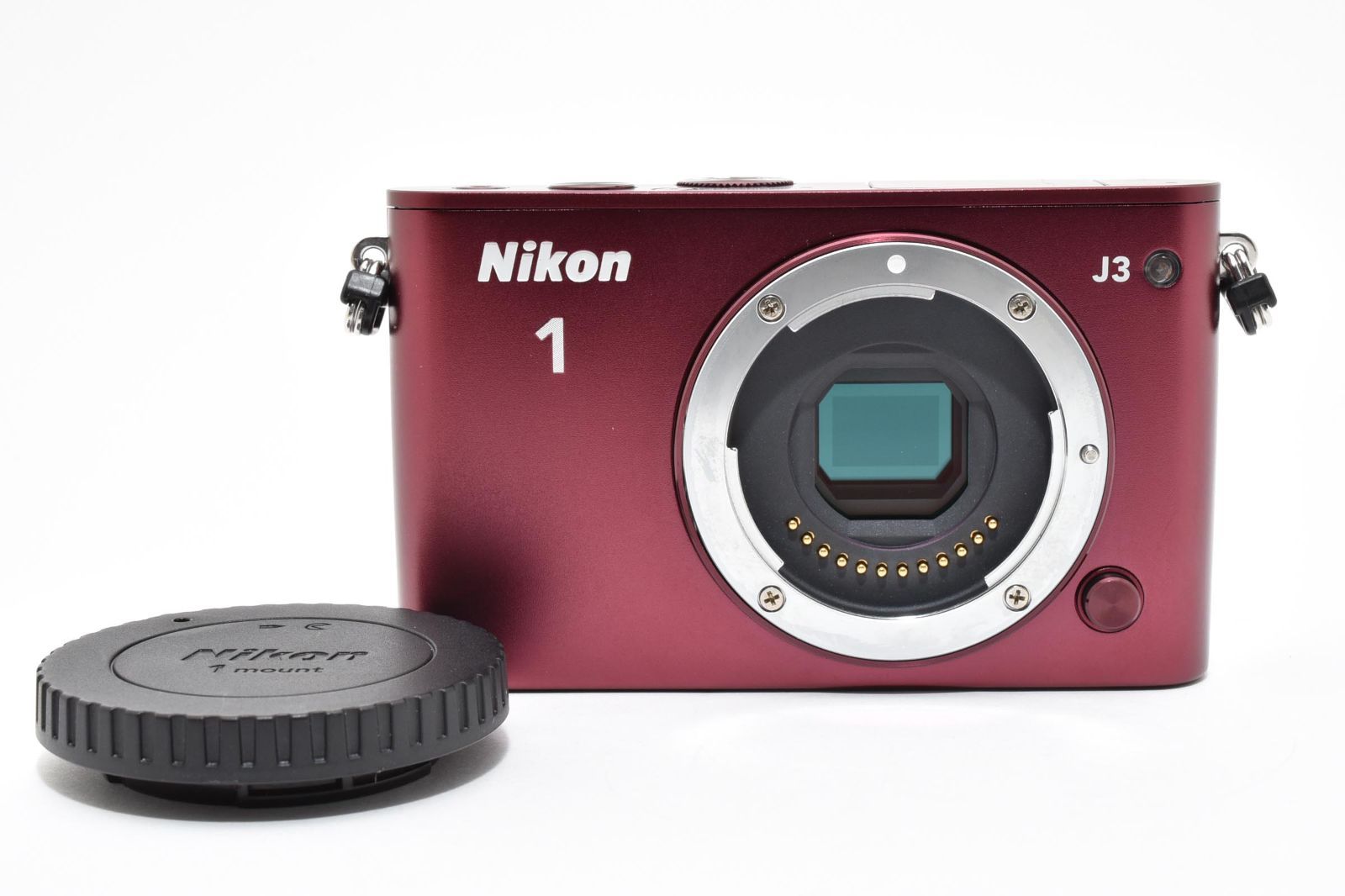 返品保証】☆美品☆ニコン Nikon 1 J3 ボディ レッド ミラーレス一眼 