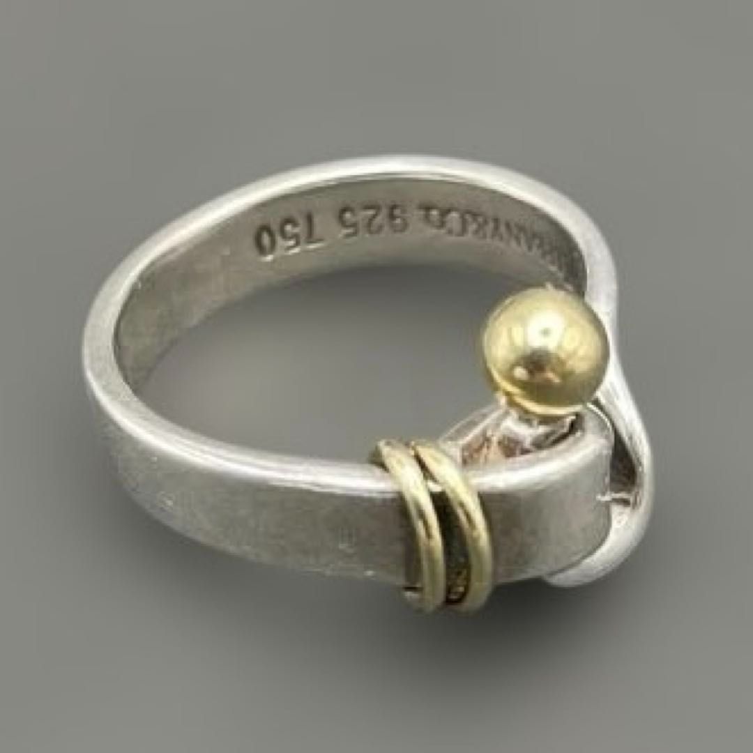 TIFFANY＆CO. フック＆アイ 指輪リング シルバー925＆K18 7.5号～8号