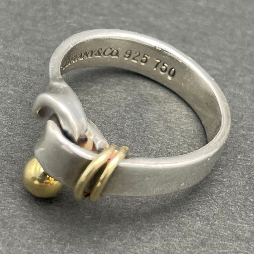 TIFFANY&CO リング 750 シルバー 925 フック&アイ 指輪 TIFFANY＆CO. フック＆アイ 指輪リング シルバー925＆K18 7.5号～8号