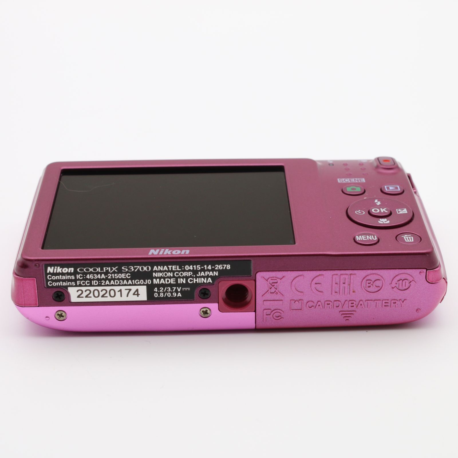 ほぼ新品】 Nikon COOLPIX S3700 ピンク 光学8倍ズーム 2005万画素