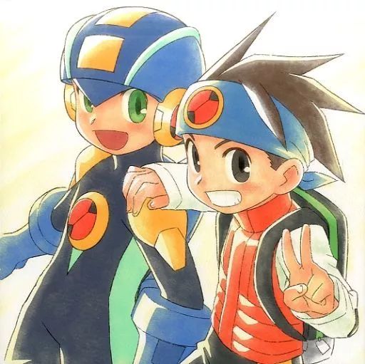 中古】原画イラストボード ロックマンエグゼ 熱斗＆ロックマン