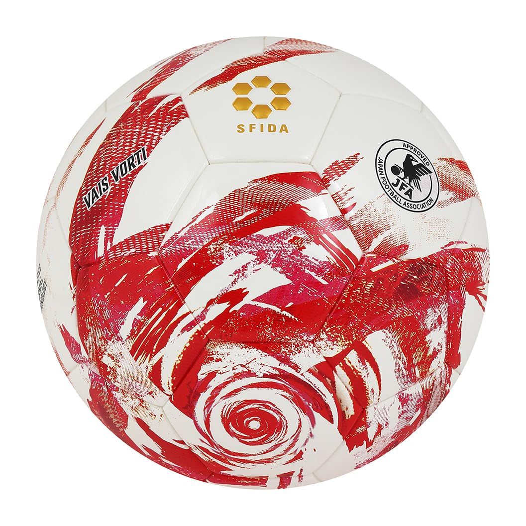 新品 【JFA検定球】SFIDA (スフィーダ) サッカーボール VAIS VORTI 5号球 公式試合 プロ仕様 練習用 サーマル製法 (WHT/RED)