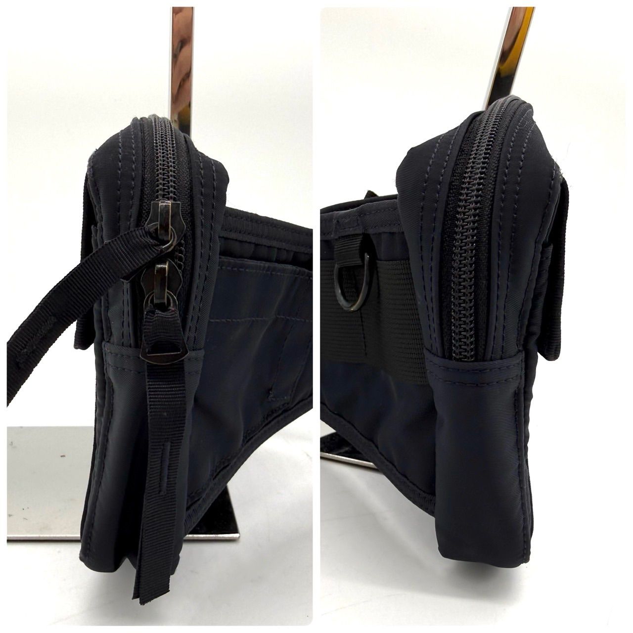 美品□PORTER/吉田(ポーター) ウエストポーチ 黒 化学繊維 かばん